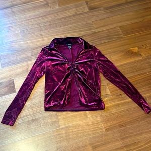 Maroon Collared Butterfly Blouse